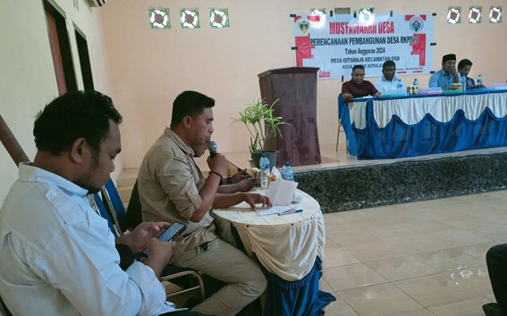 Penyelenggaraan Musdes, berlangsung di Aula Kantor Desa, Rabu 6 September 2023.